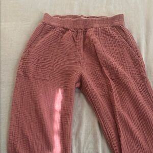 Women’s Pink Textured Cotton Pants-Small batch